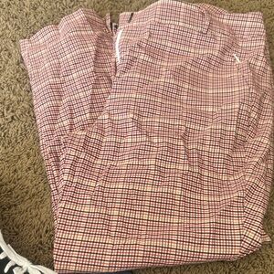 Lane Bryant Red and White Checkered Pants